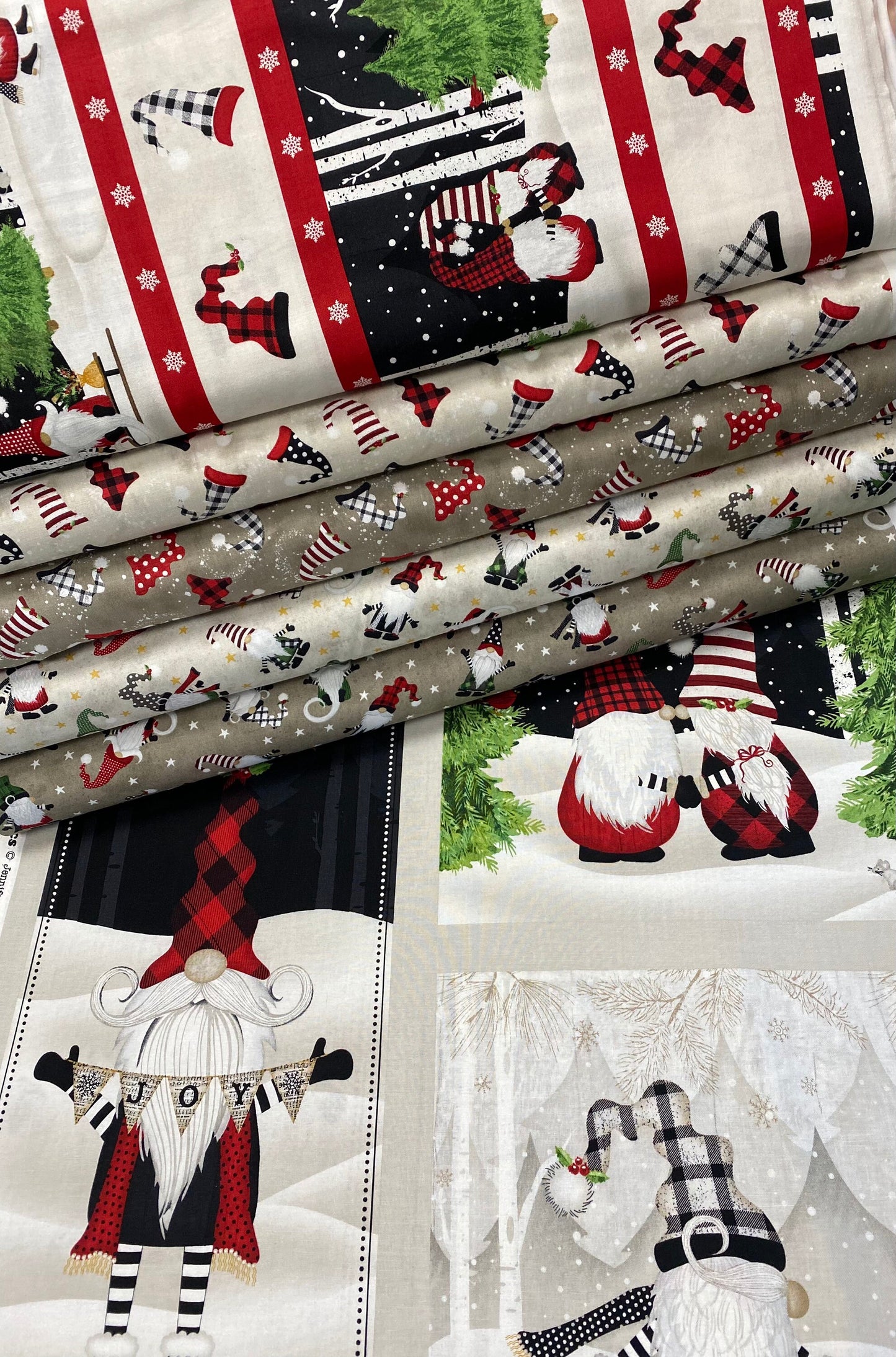 Gnome-antics by Jennifer Pugh Gnome Toss Dk Gray 82624-937 Cotton Woven Fabric