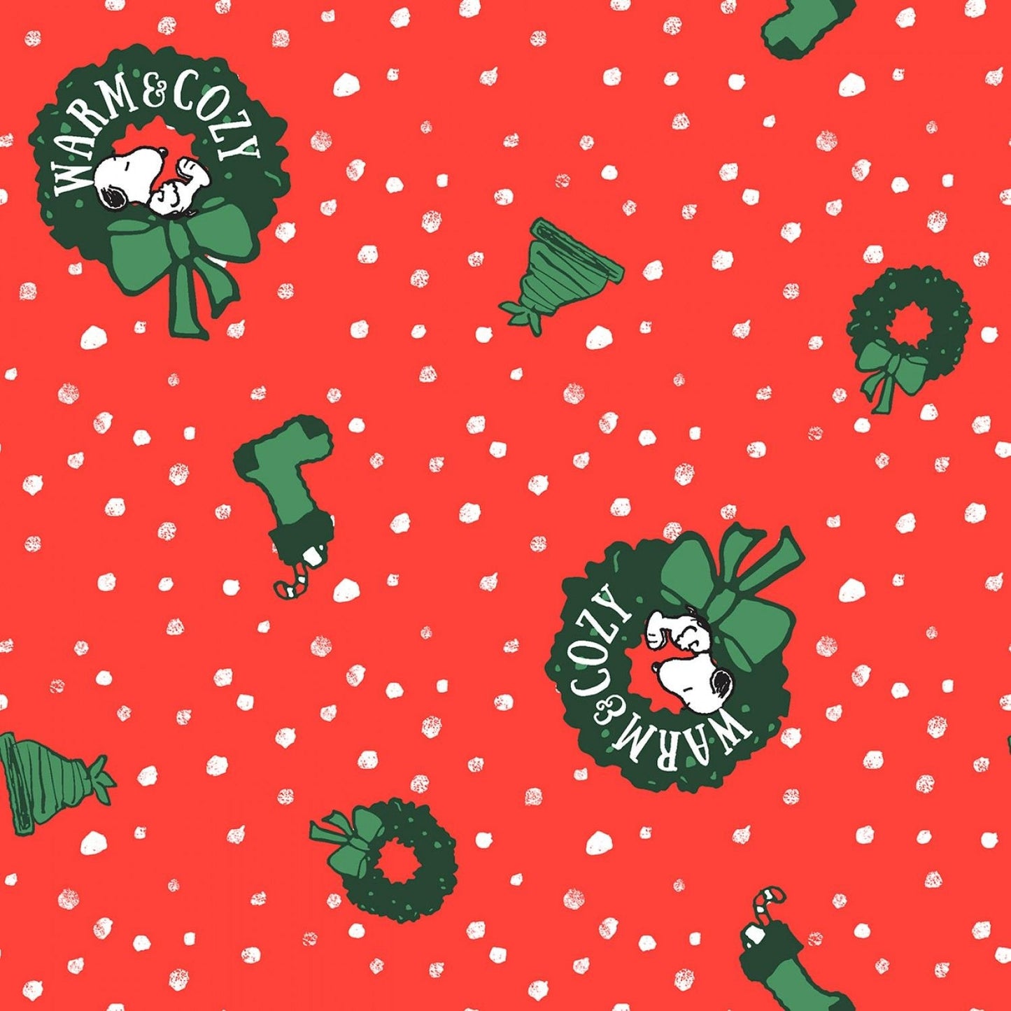Licensed Peanuts Christmas Snoopy Toss 71784D650715 Cotton Woven Fabric