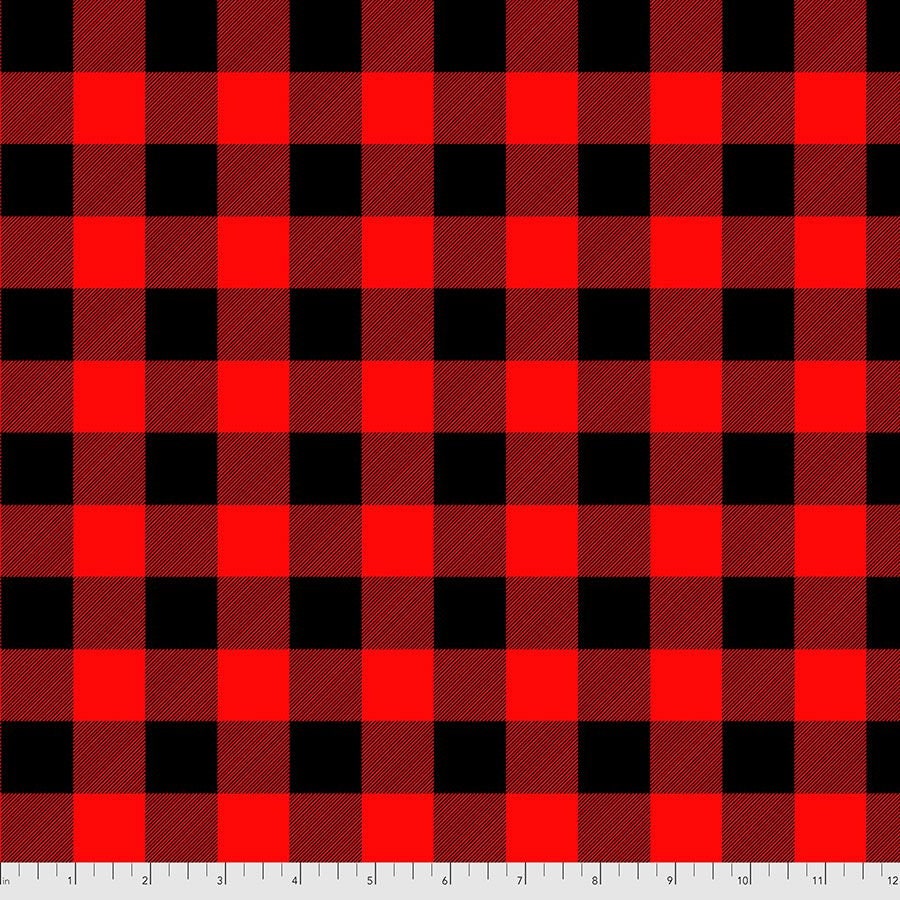 Tula Pink Holiday Homies Check Yo'self Holly Berry FNTP002.HOLLYBERRY 100% Cotton Flannel Fabric