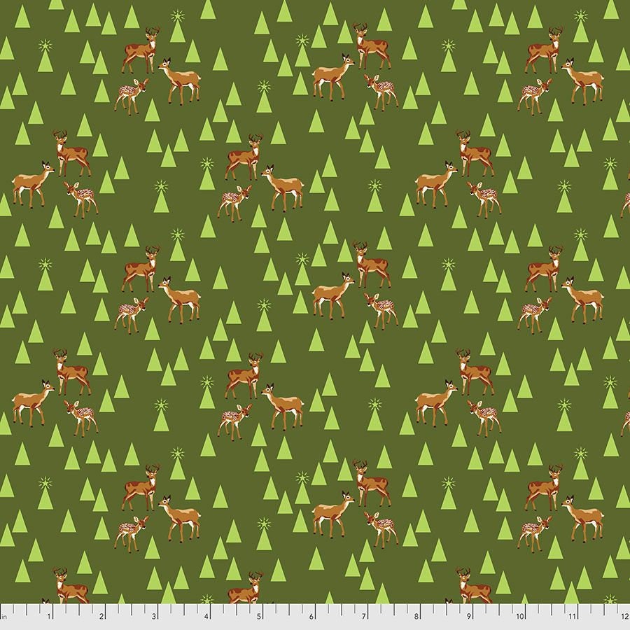 Tula Pink Holiday Homies Road Trip Pine Fresh FNTP003.PINEFRESH 100% Cotton Flannel Fabric