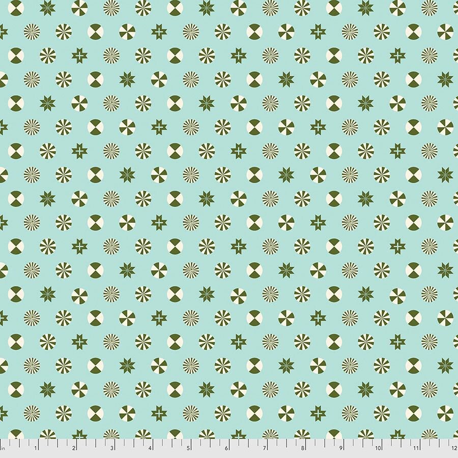 Tula Pink Holiday Homies Peppermint Stars Pine Fresh FNTP005.PINEFRESH 100% Cotton Flannel Fabric