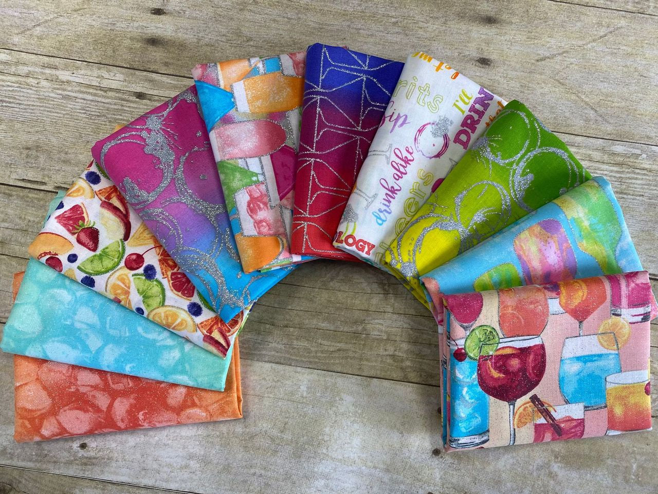 Mixology with Silver Glitter Rings Pink/Blue Glitter 18021-MLT Cotton Woven Fabric