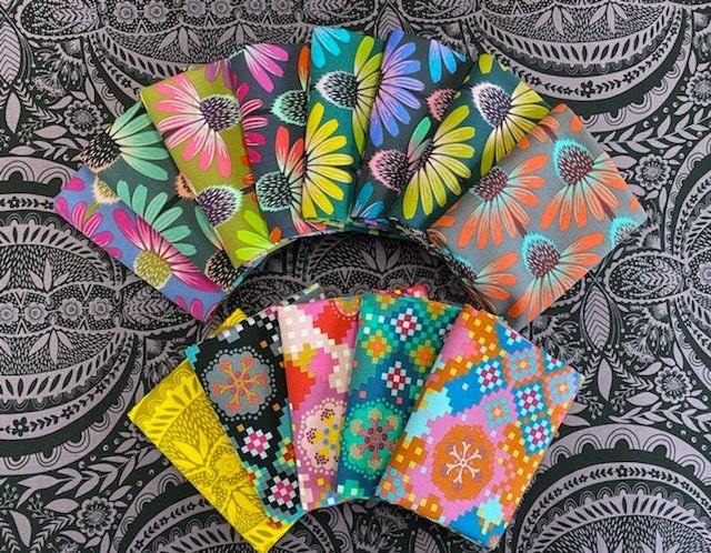 Love Always, AM by Anna Maria Horner Postage Due Jade PWAH068.JADE Cotton Woven Fabric