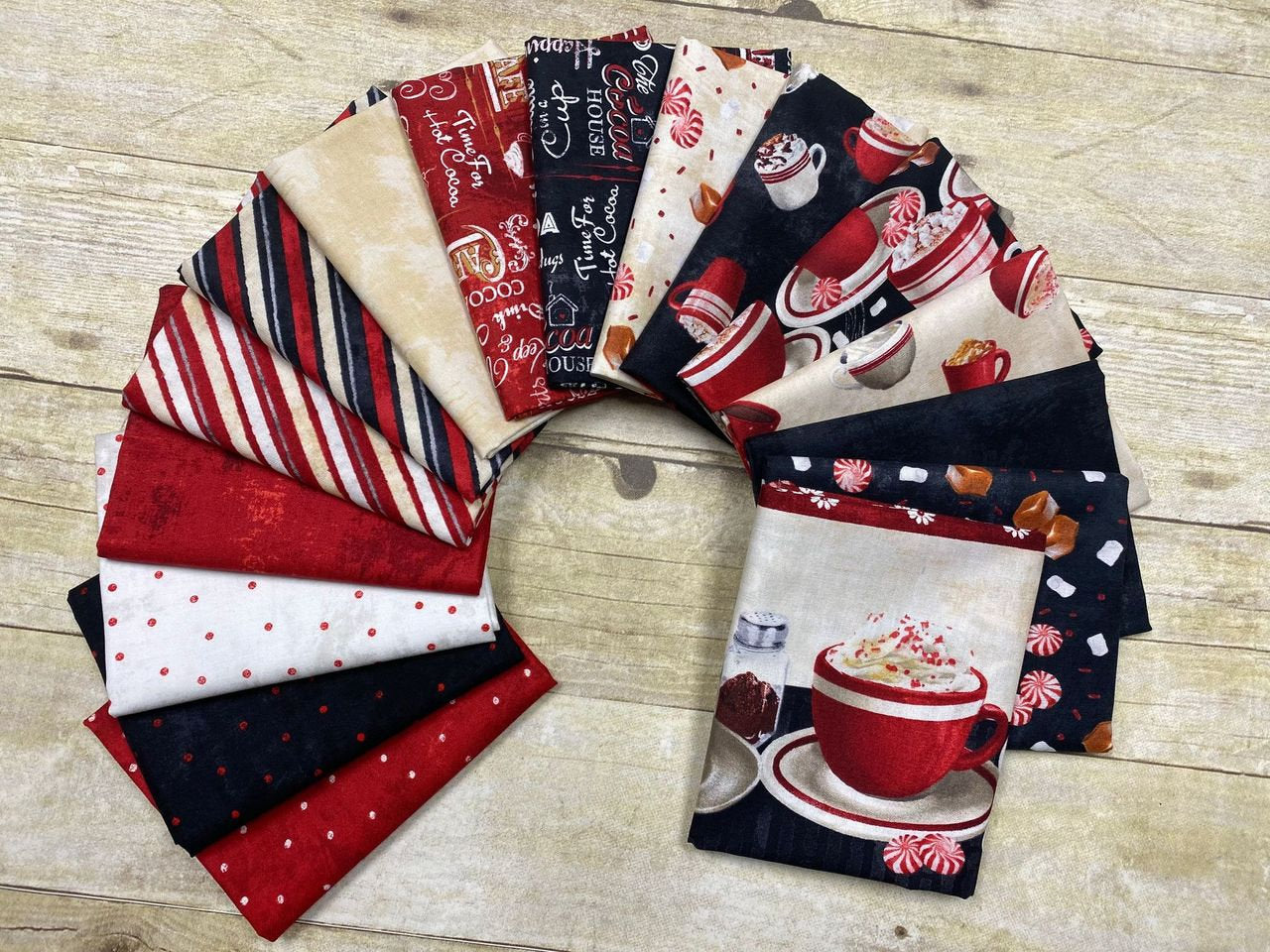 Time For Hot Cocoa by Conrad Knutsen Diagonal Stripe Black 30528-939 Cotton Woven Fabric