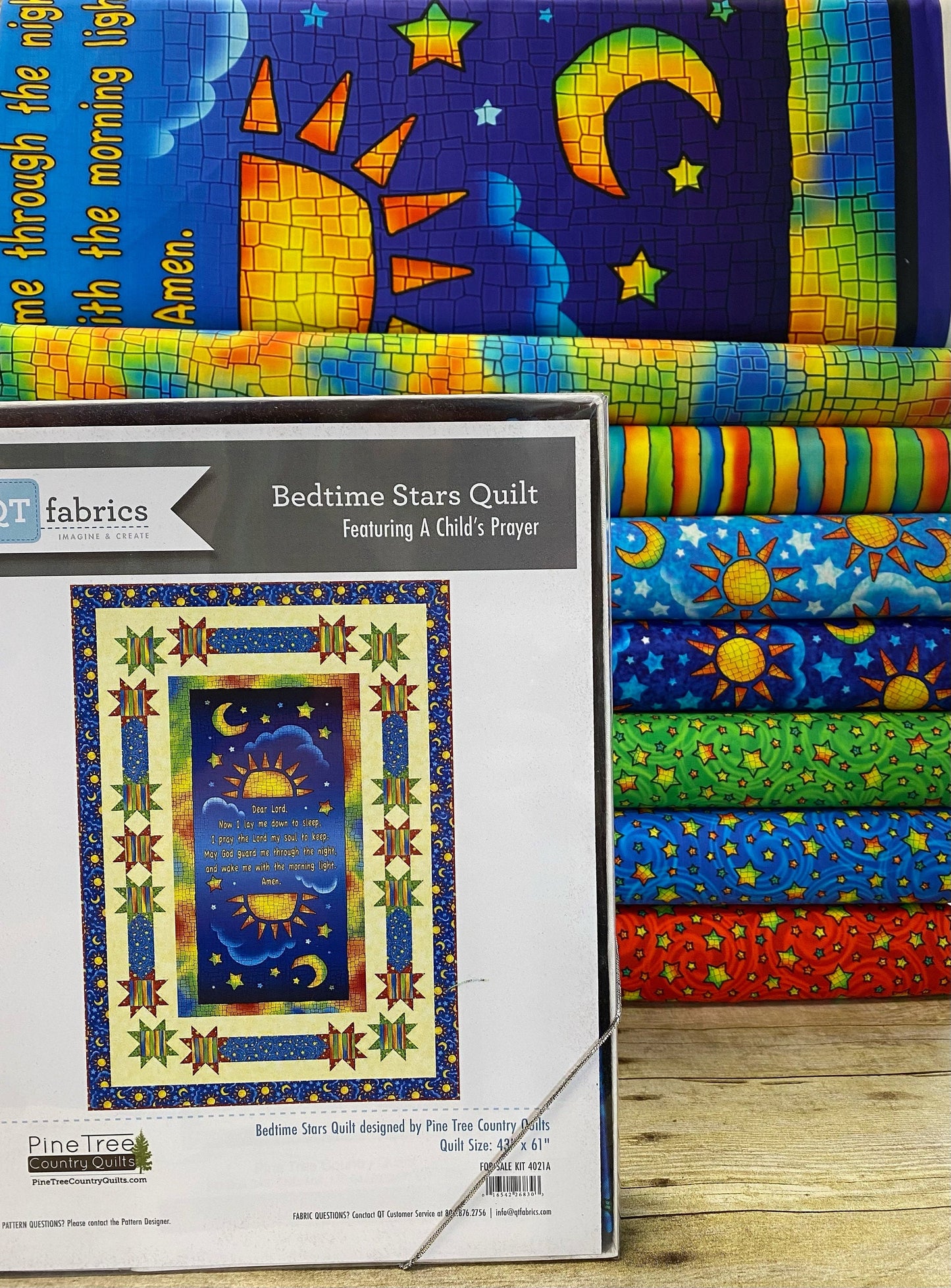 A Child's Prayer by Cindy Sepp Suns & Moons Blue 28302B Cotton Woven Fabric