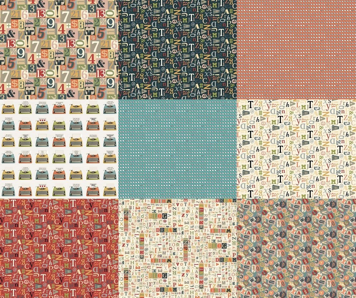 Itsy Bitsy Project Panel by Deborah Edwards 36" Panel Letter Press DP24260-1 Cotton Woven Panel