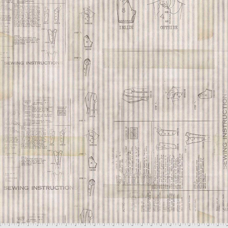 Monochrome by Tim Holtz Sewing Instructions Linen PWTH110.LINEN Cotton Woven Fabric