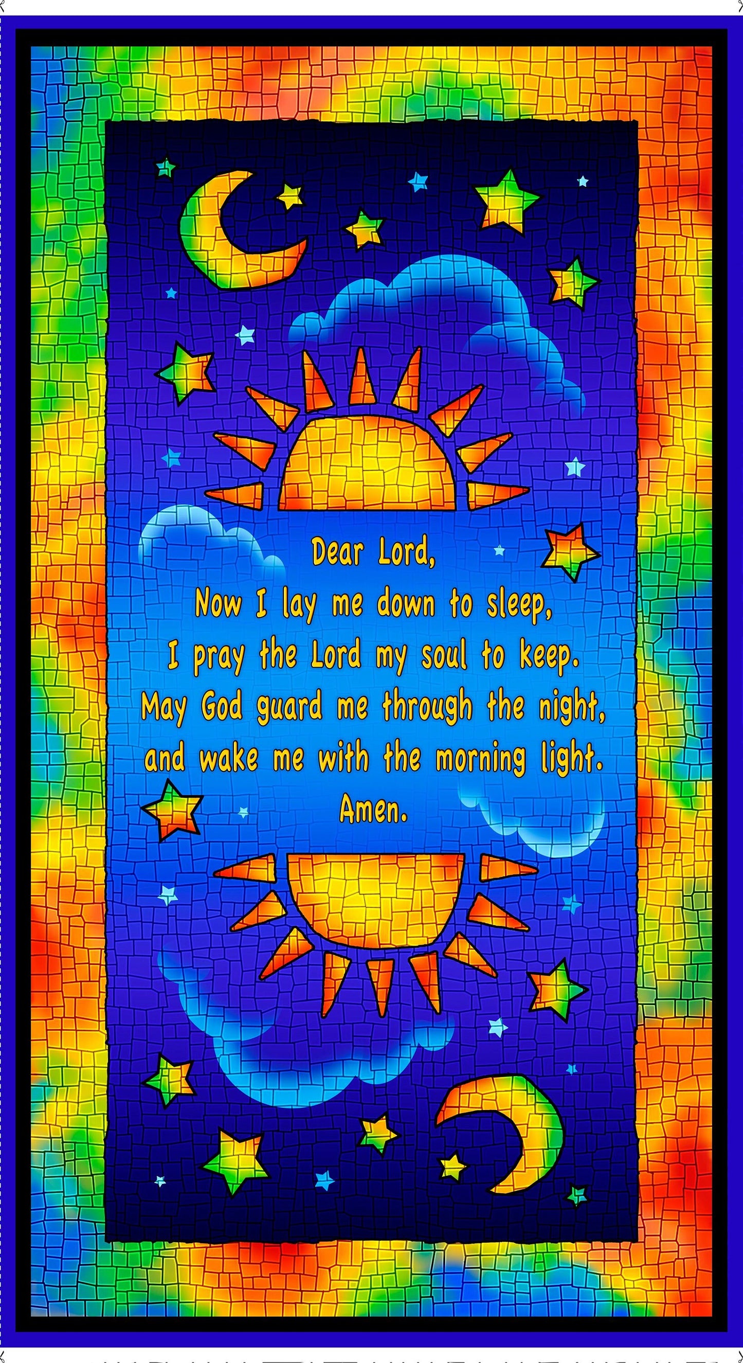 A Child's Prayer by Cindy Sepp 24" Panel Royal 28301Y Cotton Woven Panel