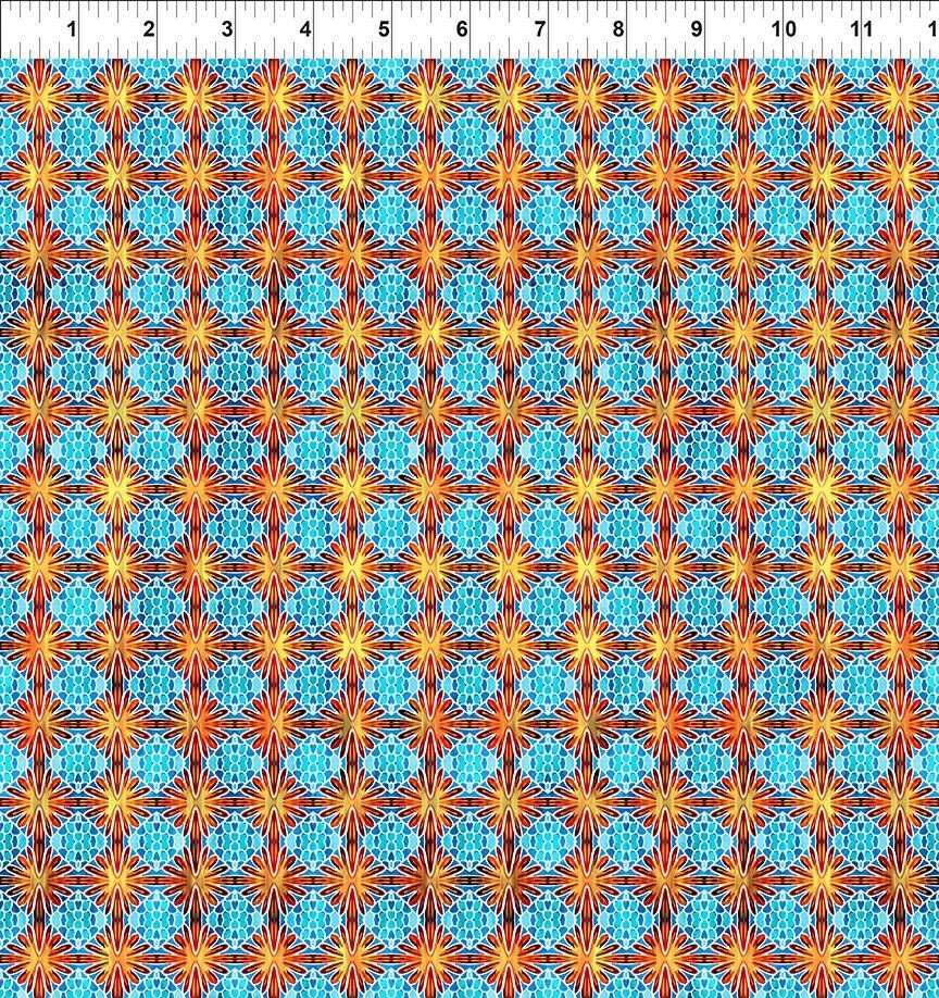 Calypso 2 by Jason Yenter Sea Blooms Blue 24cal-1 Cotton Woven Fabric