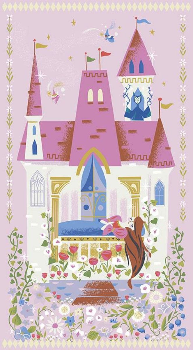 Little Brier Rose by Jill Howarth 24" Panel Pink Sparkle SP11076-PINK Cotton Woven Panel