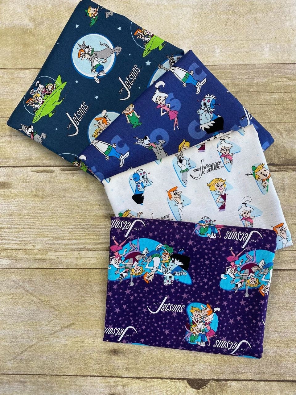Licensed The Jetsons Characters & Letters Blue 24080301-01 Cotton Woven Fabric