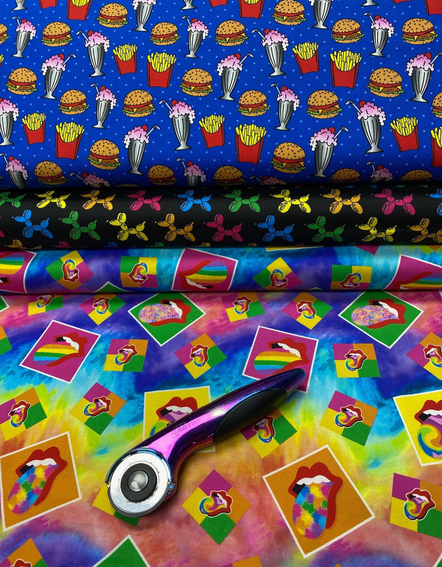Design by Corey Paige Rainbow Lips 10407-X Cotton Woven Fabric
