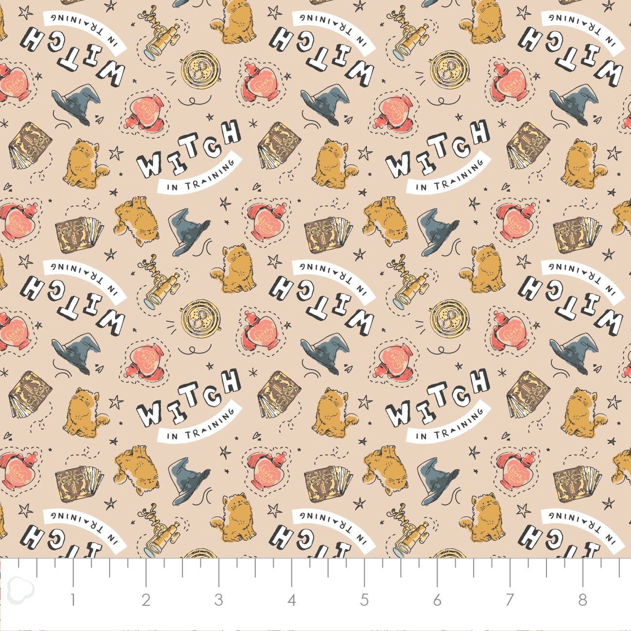 Licensed Character Nursery Witch in Training Apricot 23800733-03 Cotton Woven Fabric