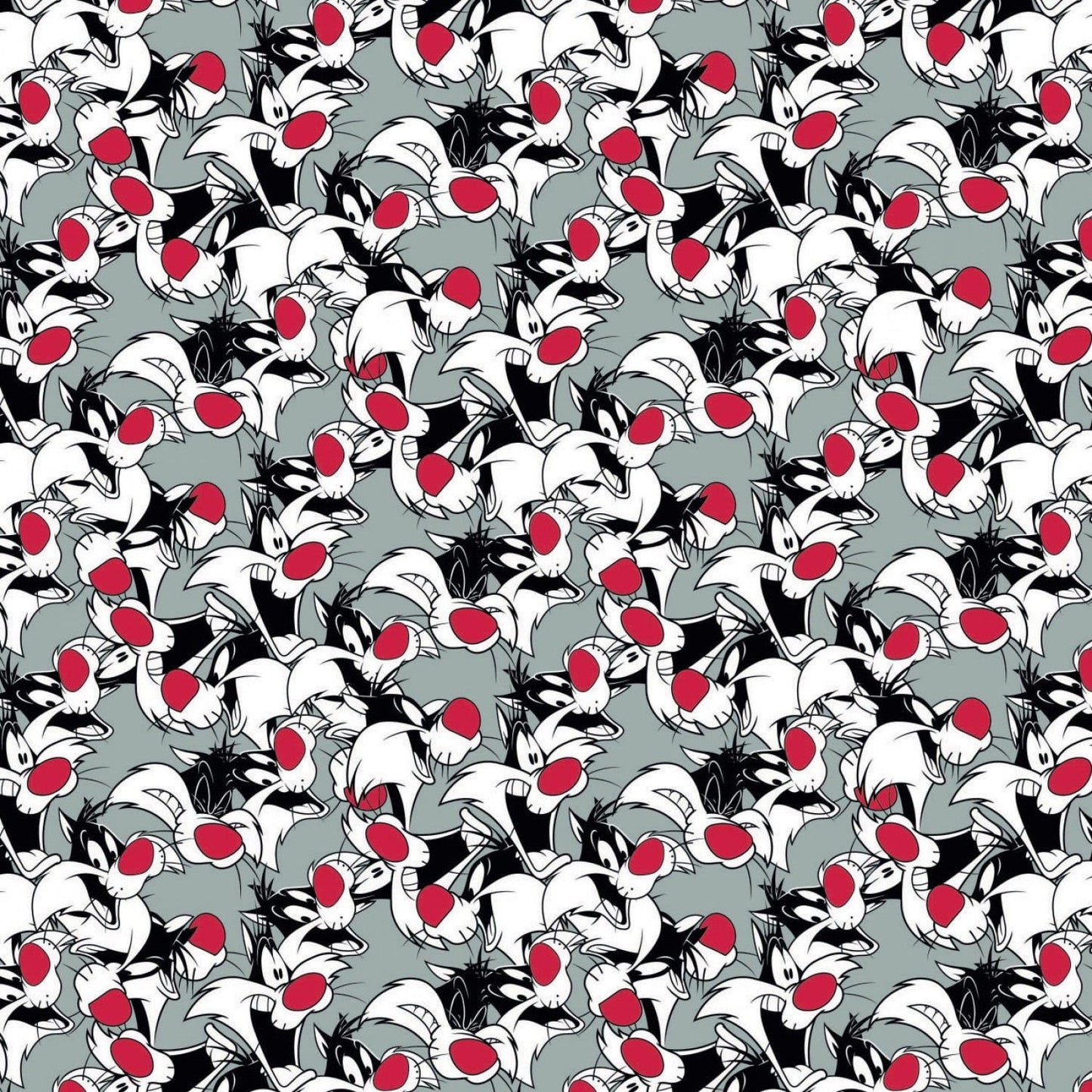 Licensed Looney Tunes 2 Sylvester Expressions Grey 23600169-1 Cotton Woven Fabric