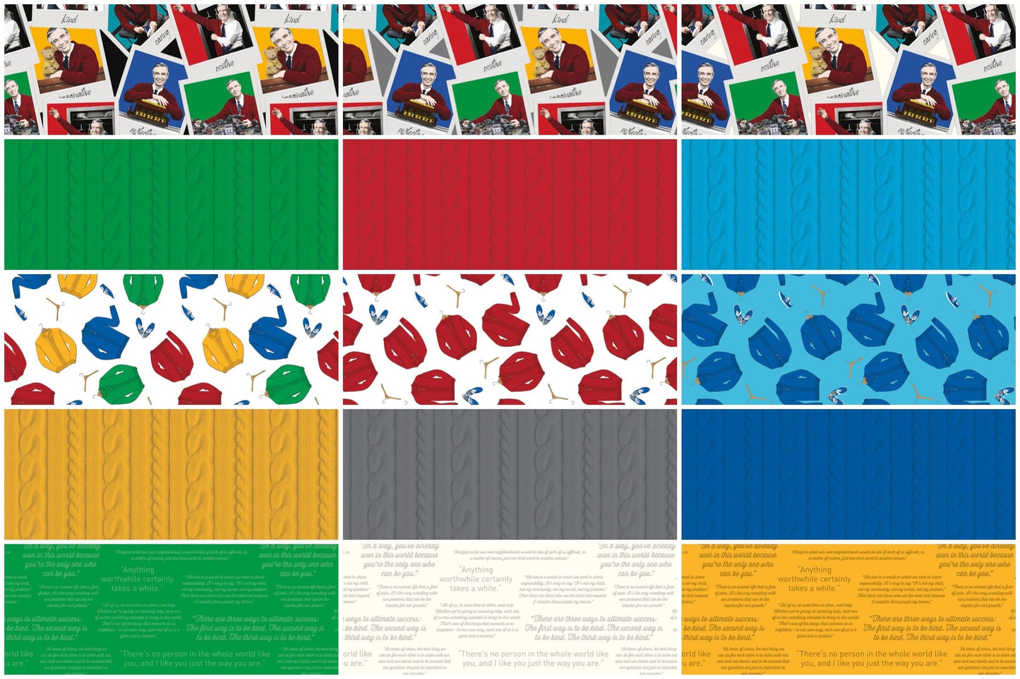 Licensed Mister Rogers' Neighborhood Fat Quarter Bundle of 18 Pieces FQ-11460-18 Cotton Woven