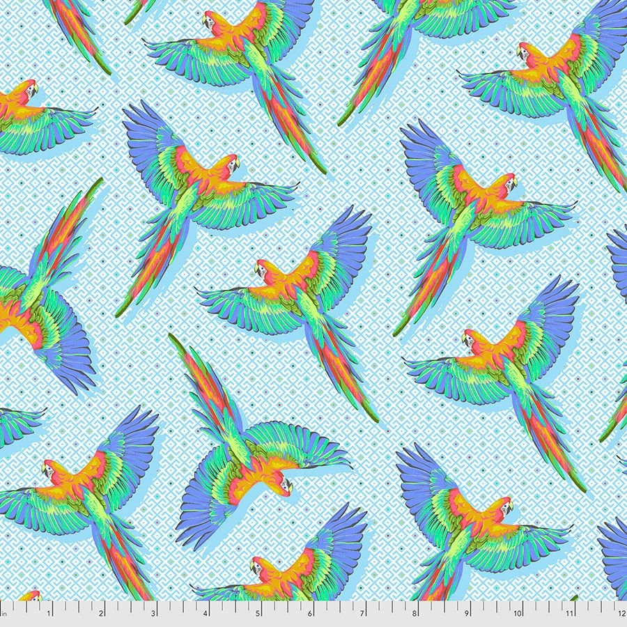 Tula Pink Daydreamer Macaw Ya Later Cloud PWTP170.CLOUD Cotton Woven Fabric