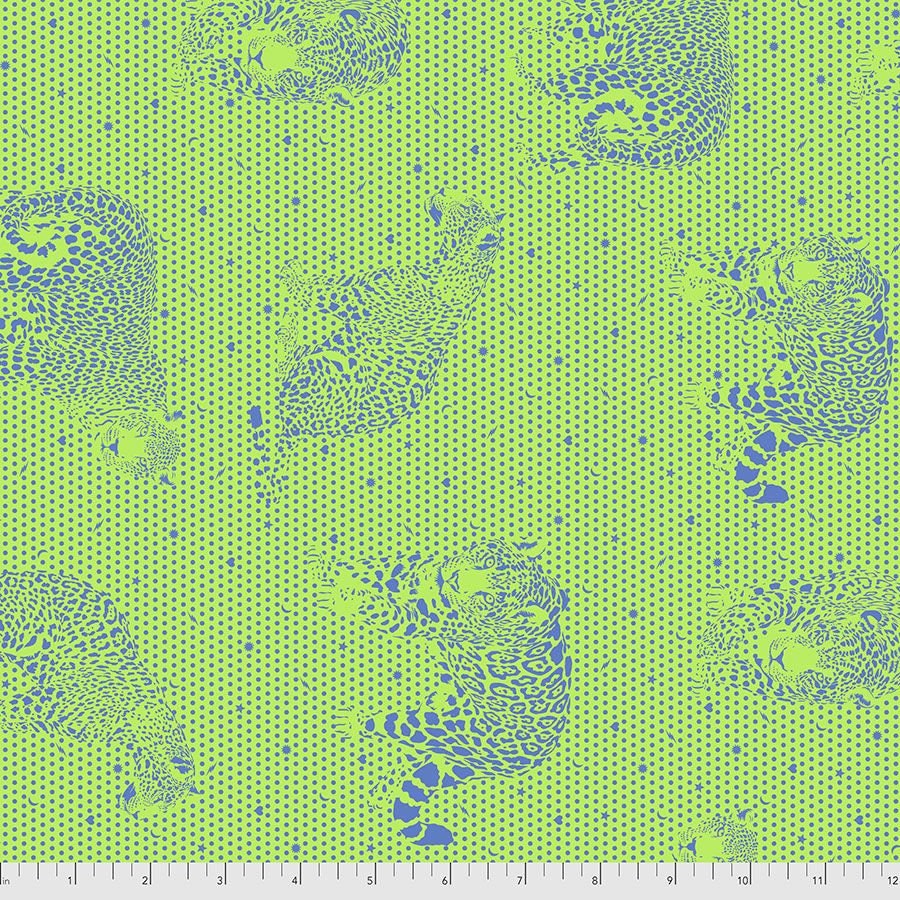 Tula Pink Daydreamer Lil Jaguars Kiwi PWTP174.KIWI Cotton Woven Fabric