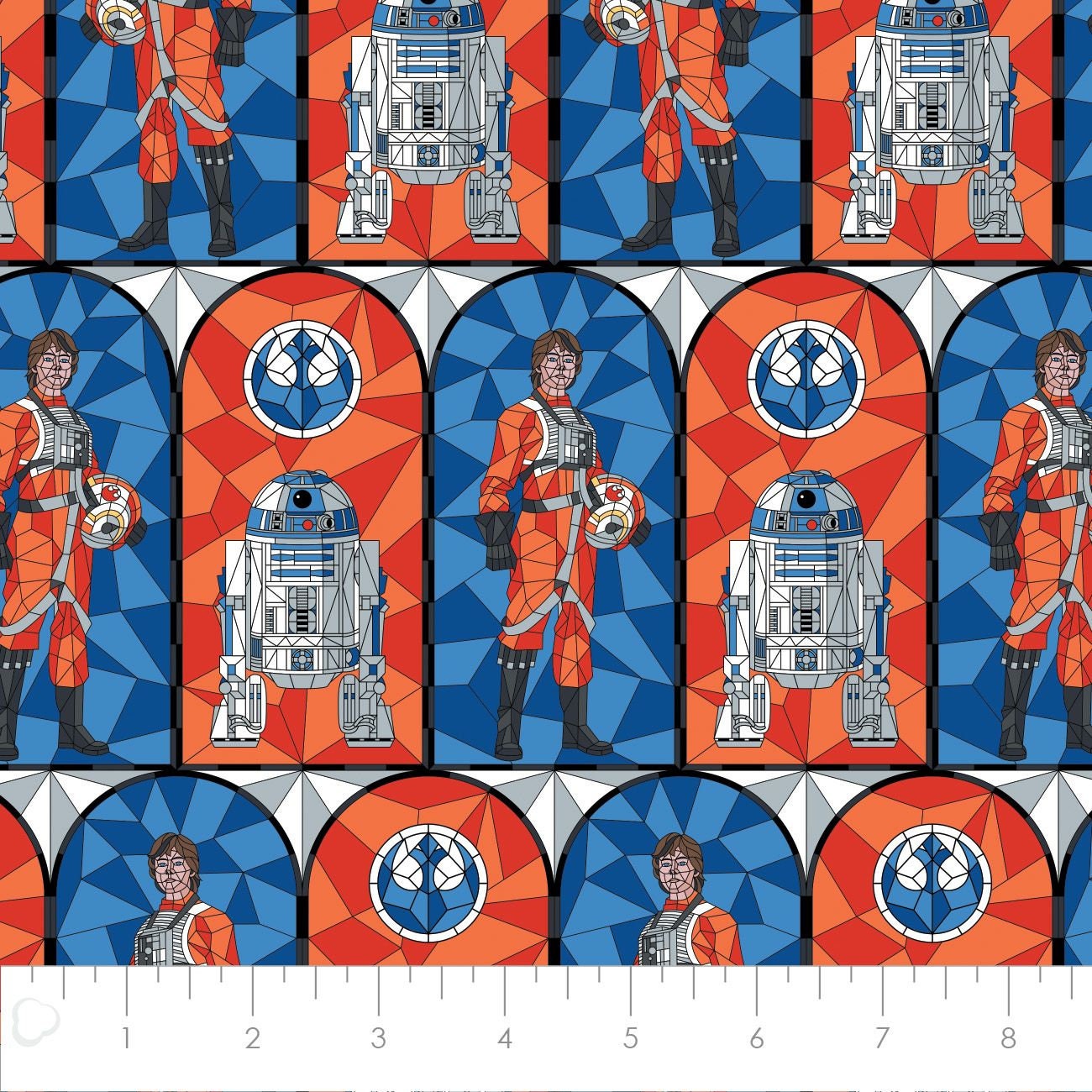 Licensed Star Wars Stained Glass Rebellion 73011249-01 Cotton Woven Fabric