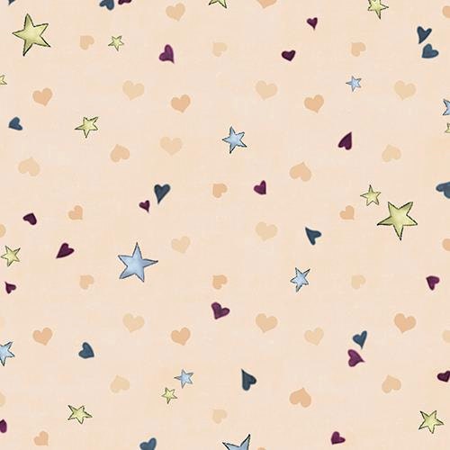Santoro's Gorjuss Rainbow Dream Tiny Stars and Hearts Ecru 24204-E Cotton Woven Fabric