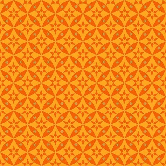 Celestial Sol Orange Geo Star Blender 24380-0 Cotton Woven Fabric