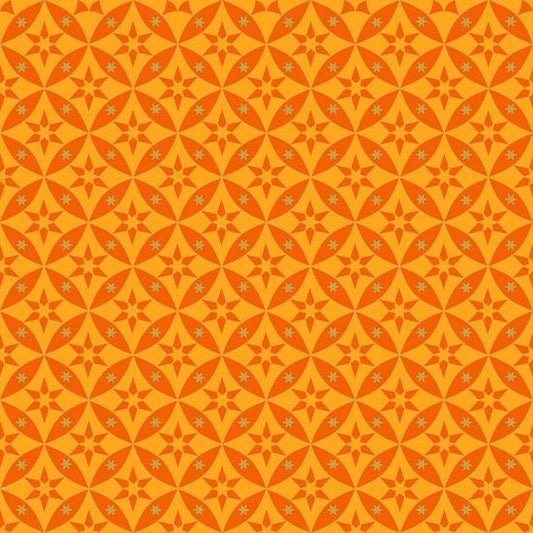 Celestial Sol Orange Geo Star Blender 24380-0 Cotton Woven Fabric