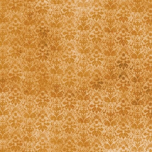 Gorjuss Heartfelt Damask Dark Chamois 24464-S Cotton Woven Fabric