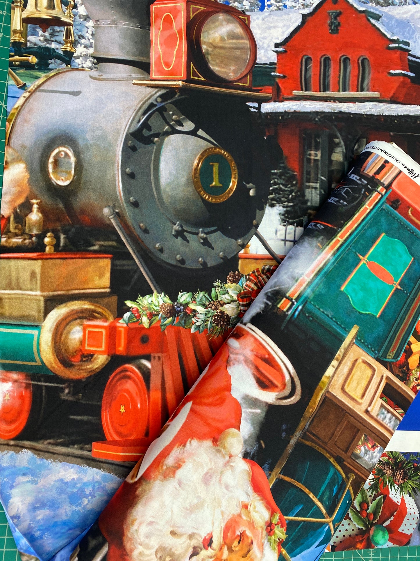 Old St. Nick 37.5" Panel Christmas All Aboard Digitally Printed U5027H-161 Cotton Woven Panel