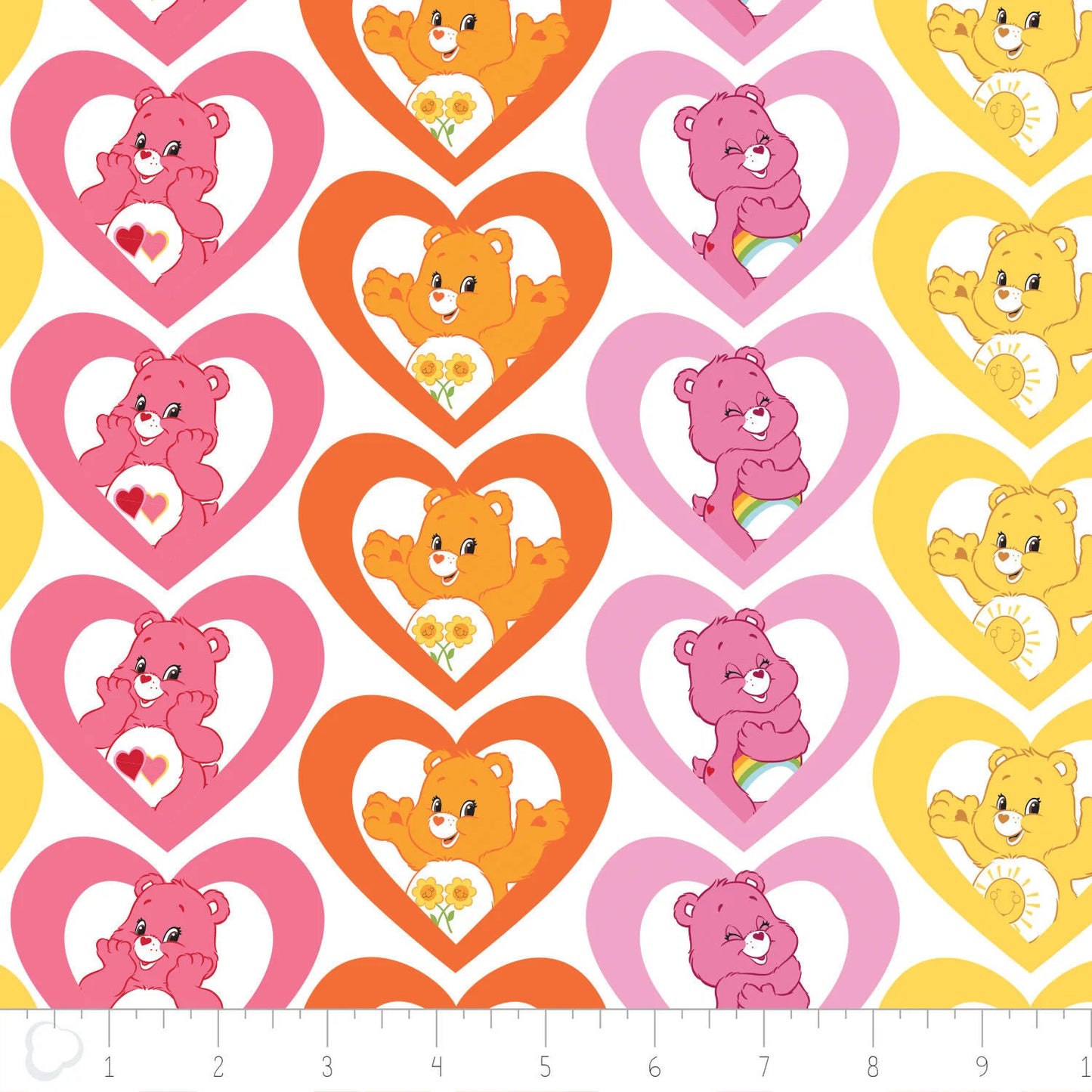 Licensed Care Bears Warm Hearts Pink 44010105-01 Cotton Woven Fabric
