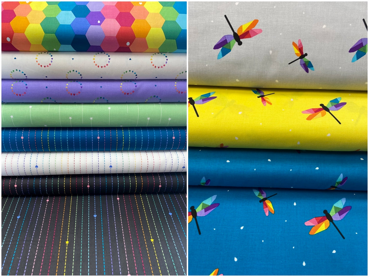 Imagine by Kristy Lea Dashing Rainbow Charcoal C12165-CHARCOAL Cotton Woven Fabric