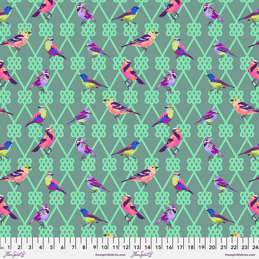 Tula Pink Moon Garden In a Finch Dusk PWTP198.DUSK Cotton Woven Fabric
