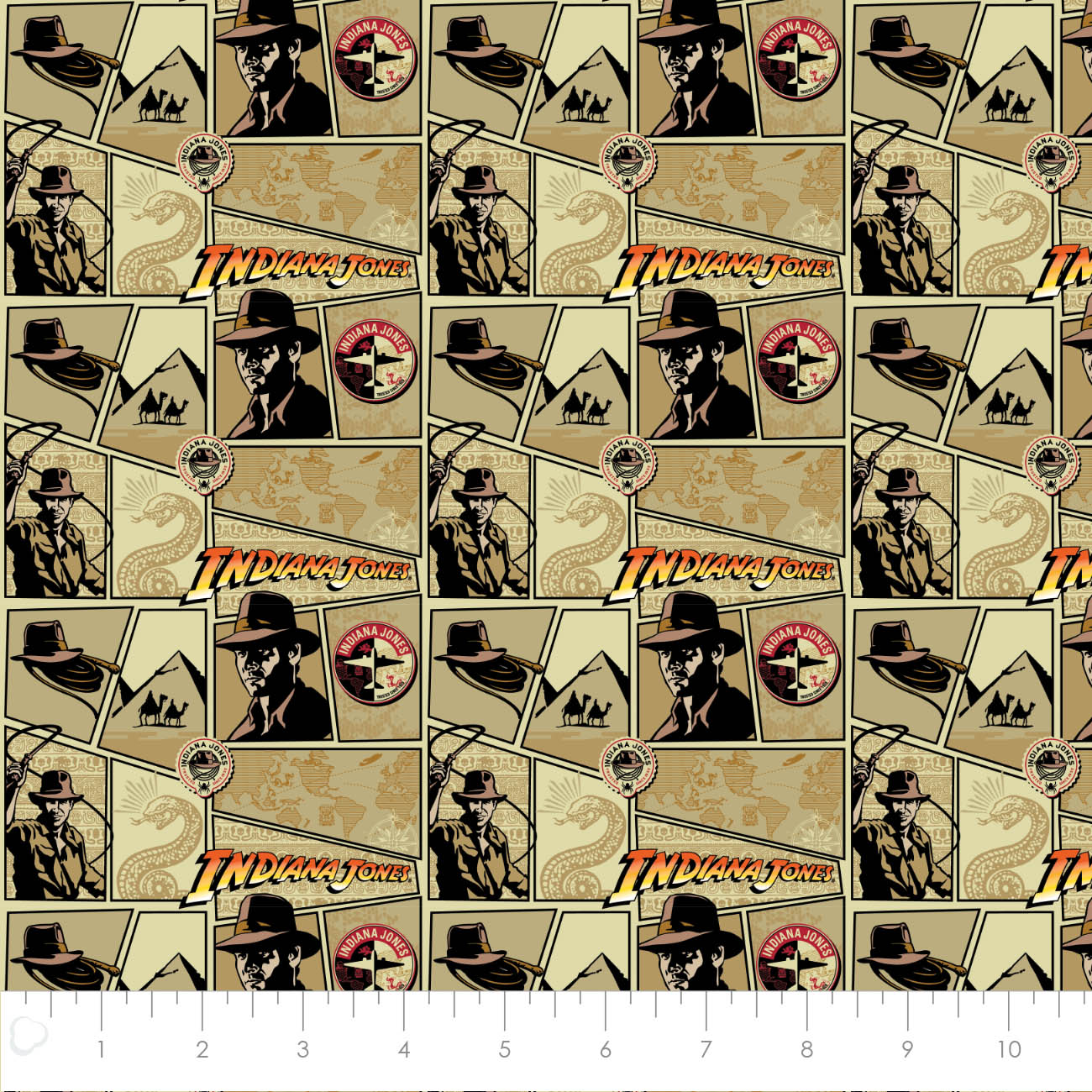 Licensed Indiana Jones Indiana Frames Cream    74740107-01 Cotton Woven Fabric