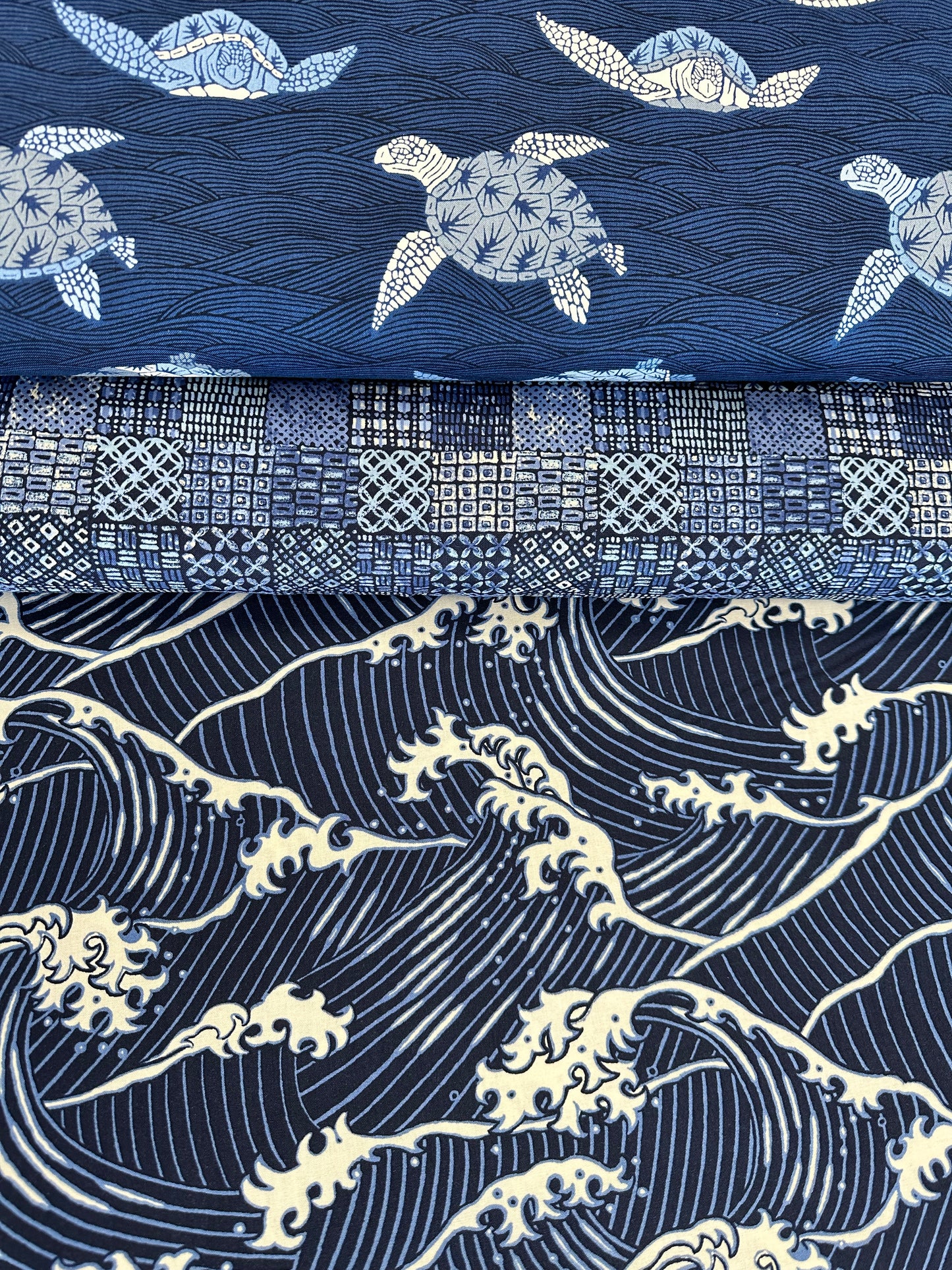 Indigo West The Great Wave Indigo 9008b Cotton Woven Fabric