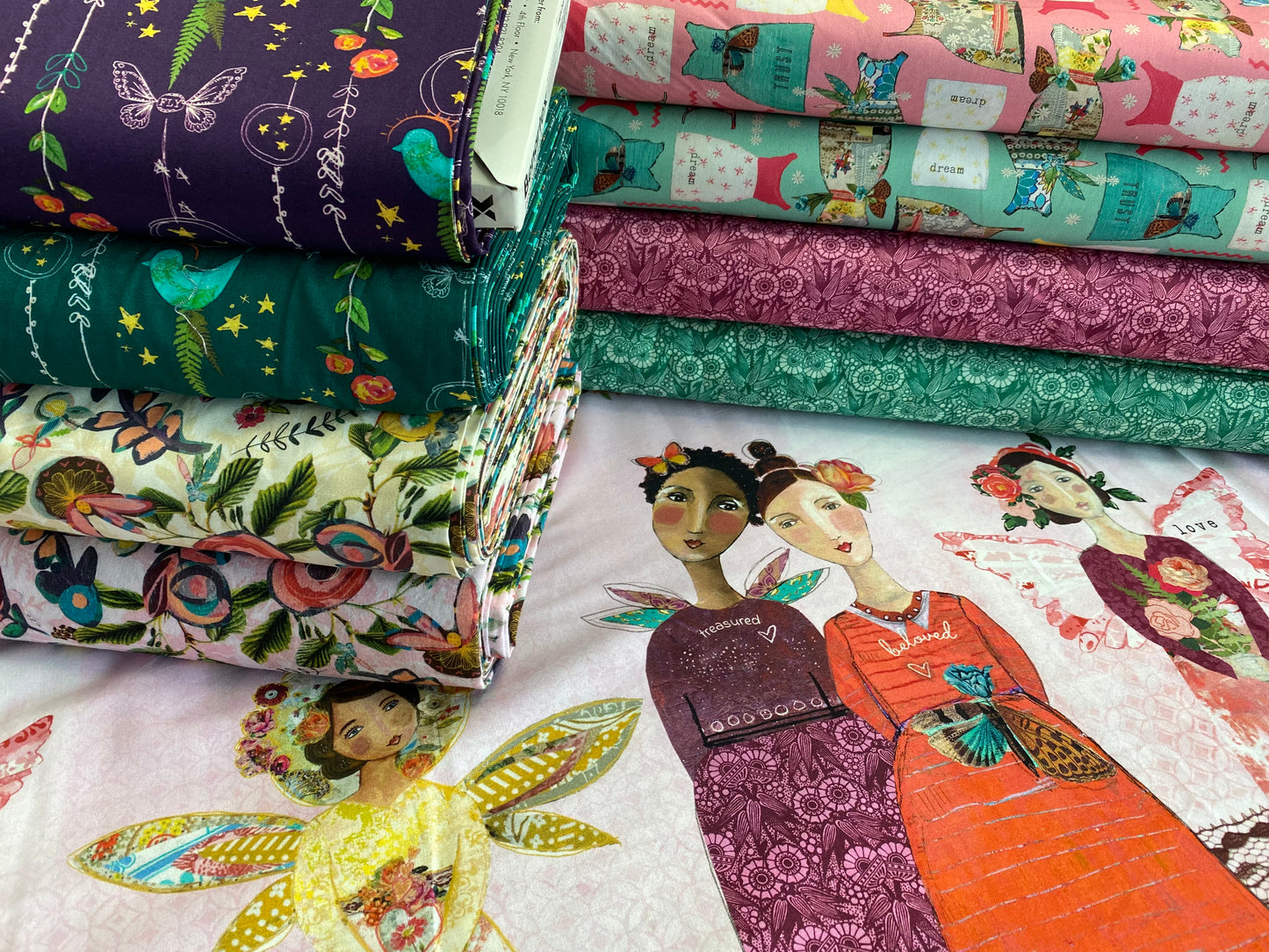 Inspired Heart by Kelly Rae Roberts Treasured Floral Natural    13335B-71 Cotton Woven Fabric