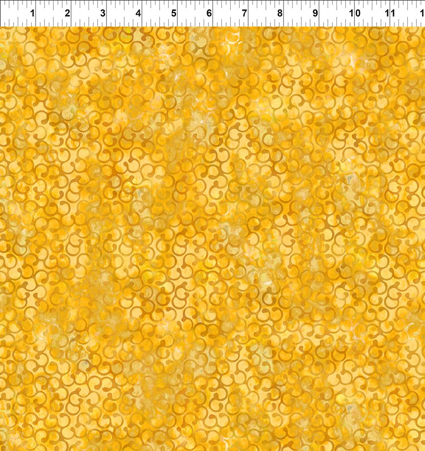 Sunshine by Jason Yenter Ironwork Yellow 8ss-1 Cotton Woven Fabric