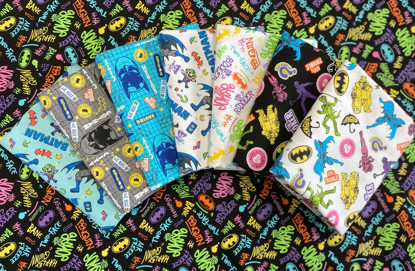 Licensed Batman 2 Batman vs Villains Black 23200372-2 Cotton Woven Fabric