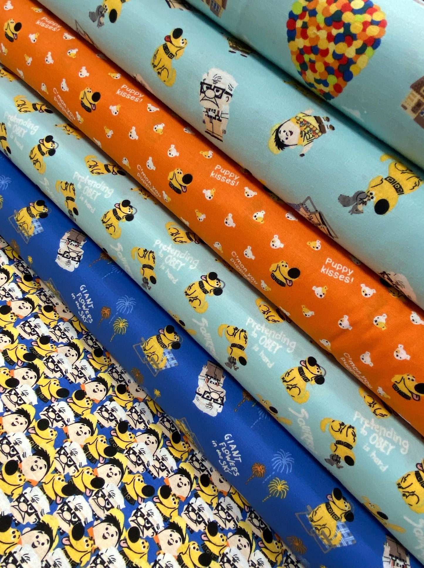 Licensed Pixar Dug Days All Together Blue 85490107-1 Cotton Woven Fabric