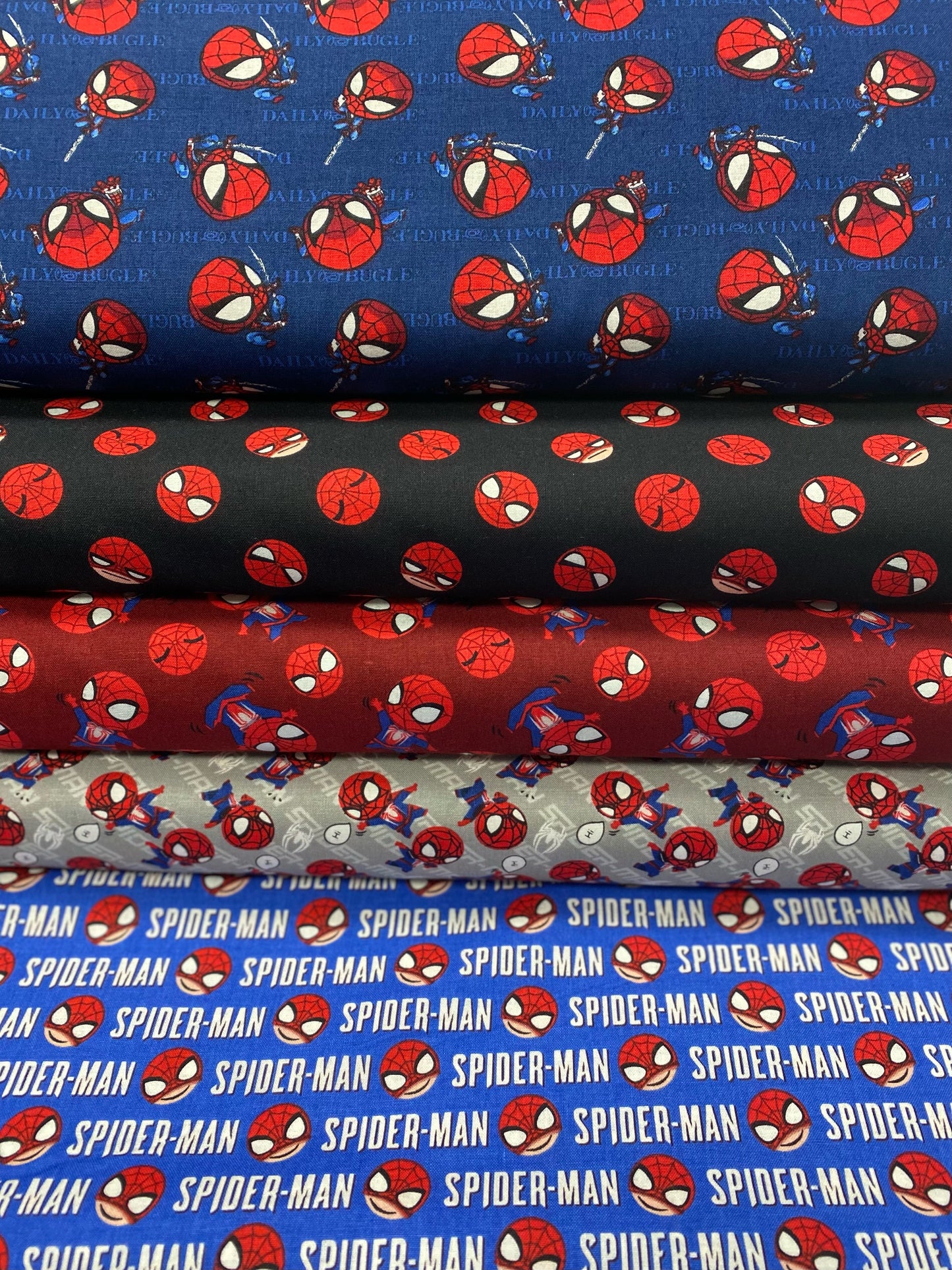 Licensed Spider-Man 4 Spider-Man Logo Blue 13250105-1 Cotton Woven Fabric