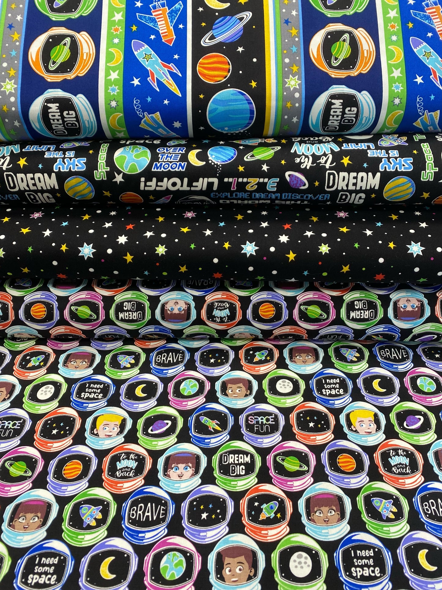 Lift Off Glow in the Dark Star Gazing Black Glows in the Dark 12609GB-12 Cotton Woven Fabric