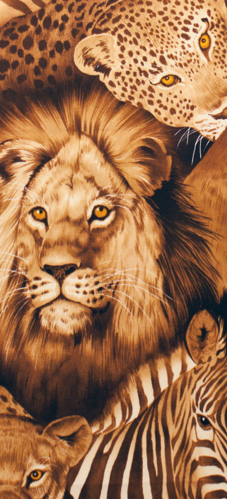 Black & White Lion Eyes Brown 2883b Cotton Woven Fabric
