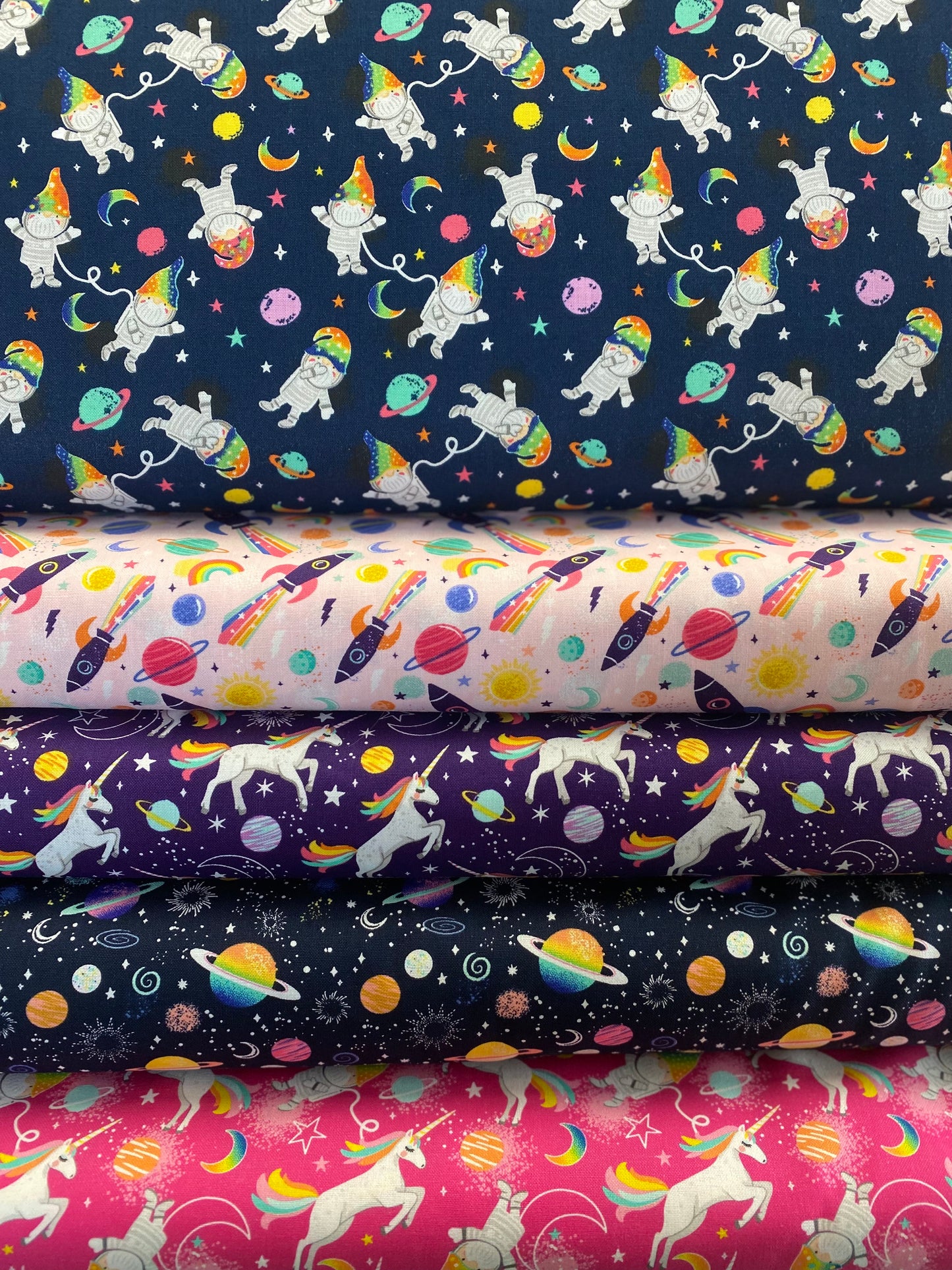 Magical Space Space Gnomes Navy 50211001-01 Cotton Woven Fabric
