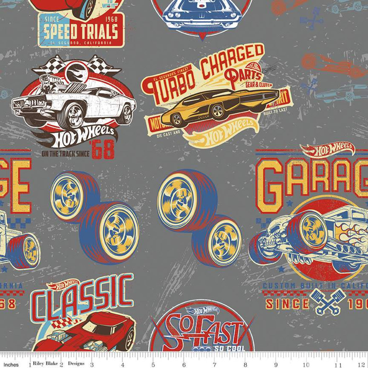 Licensed Hot Wheels Classic Main Cast Iron C11480-CASTIRON Cotton Woven Fabric