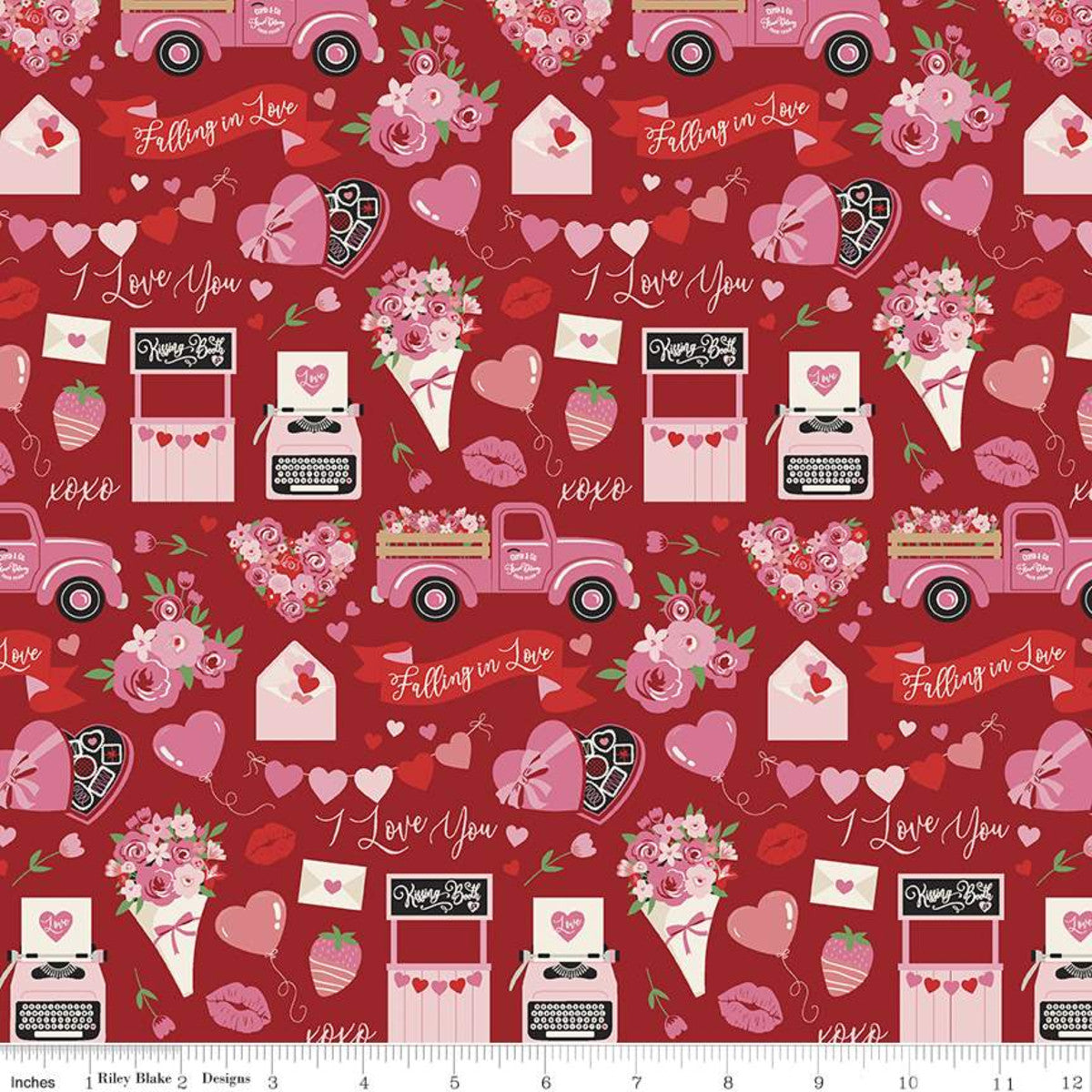 Falling in Love by Dani Mogstad Main Red C11280-RED Cotton Woven Fabric
