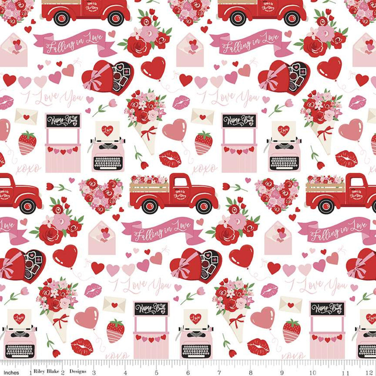 Falling in Love by Dani Mogstad Main White C11280-WHITE Cotton Woven Fabric