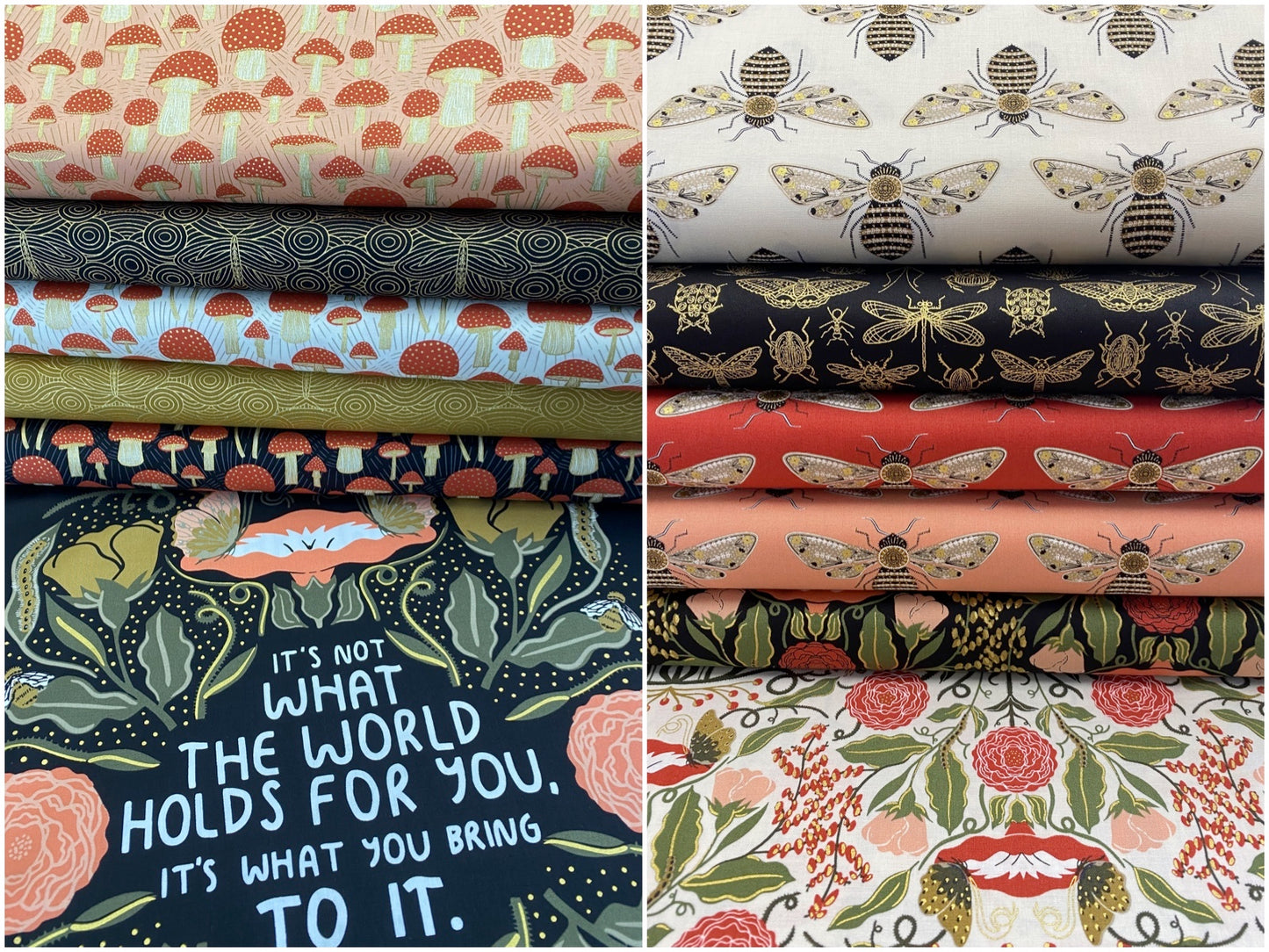 Meadowmere by Gingiber Toadstool Magic Blossom Metallic Magic 48365-39M Cotton Woven Fabric