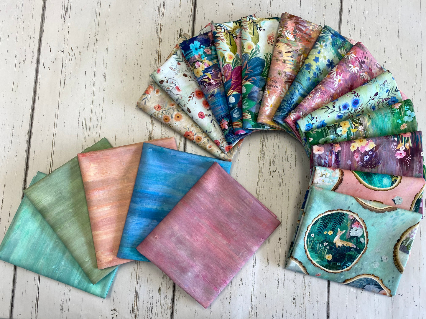 Moments Digital by Kendra Binney Wood Rounds Coral Y3741-39 Cotton Woven Fabric