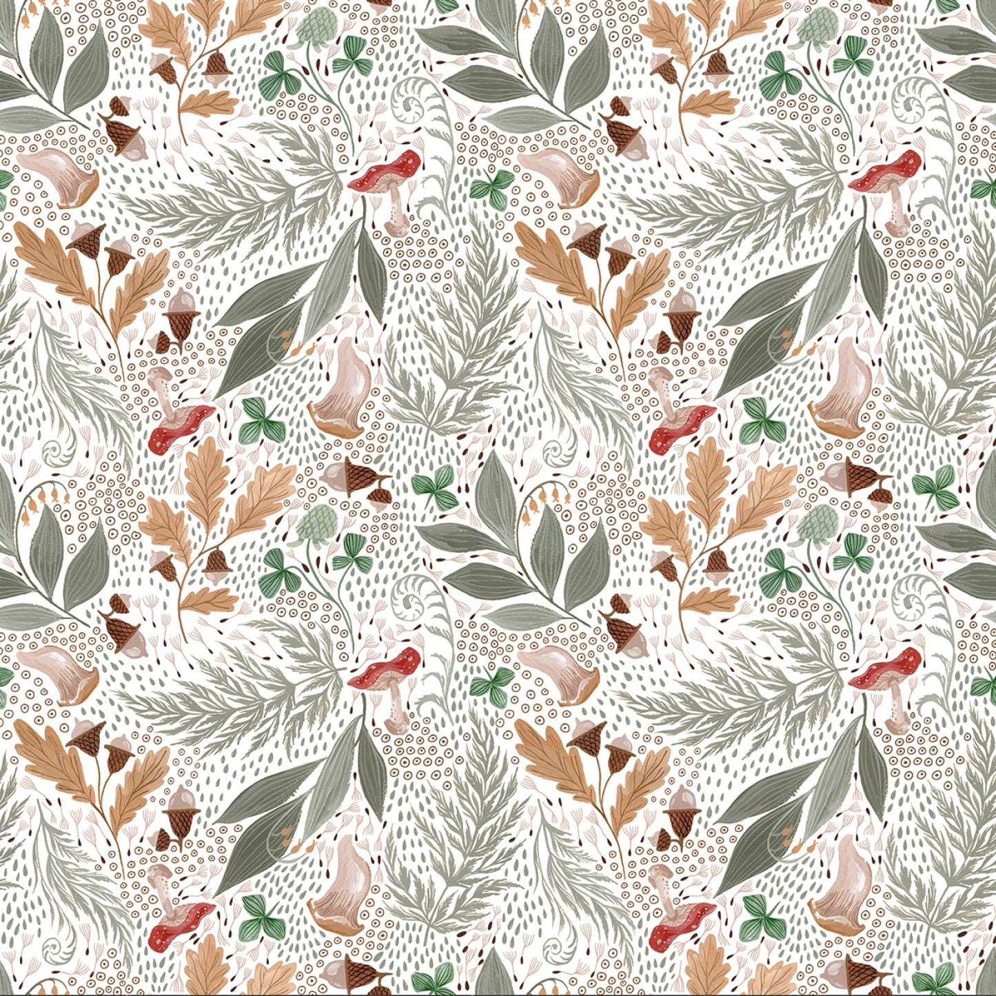 Goblincore by Rae Ritchie Mystic Floral White ST-DRR2540WHITE Cotton Woven Fabric