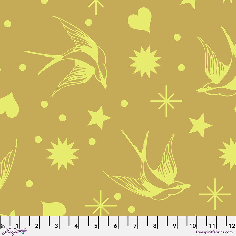 Neon True Colors by Tula Pink Neon Fairy Flake Moonbeam PWTP157.MOONBEAM Cotton Woven Fabric
