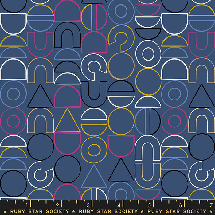 Reign by Rashida Coleman Hale of Ruby Star Society Noble Bluebell Metallic RS1028-13M Cotton Woven Fabric