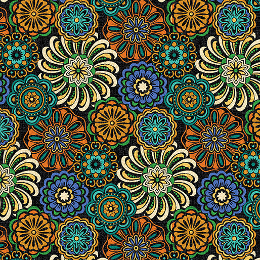 Mythical Mermaids by David Galchutt Oceanic Medallion Multi 13391-99 Cotton Woven Fabric