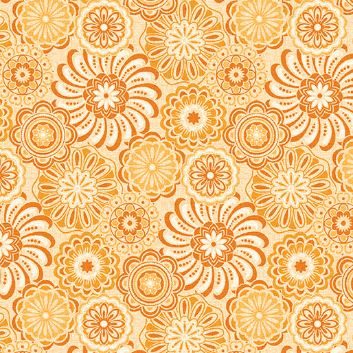 Mythical Mermaids by David Galchutt Oceanic Tonal Medallion Lt Orange 13392-03 Cotton Woven Fabric